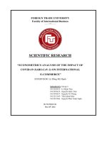 Econometrics analysis of the impact of covid 19 (sars cov 2) on international e commer