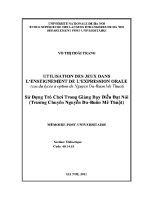 Luận văn sử dụng trò chơi trong giảng dạy diễn Đạt nói trường chuyên nguyễn du buôn mê thuột