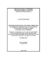 Luận văn the effectiveness of using peer correction on improving writing skills to students in intensive english classes at hanoi law university