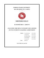 Midterm essay econometrics – group 5 analyzing the impact of sleep and caffeine on ftu2 student's learning achievement