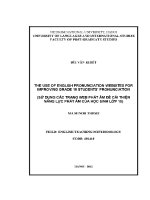 Luận văn sử dụng các trang web phát Âm Để cải thiện năng lực phát Âm của học sinh lớp 10