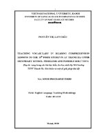 Luận văn dạy từ vựng trong các bài Đọc hiểu cho học sinh lớp 10 Ở trường thpt thanh hà