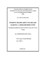 Luận văn students’ beliefs about vocabulary learning