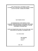 Luận văn an exploration into difficulties faced by the teachers in teaching listening to non english major students at hanoi university of industry