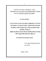 Luận văn an investigation into oral errors in english speaking classes of 10th form non english majors at phan boi chau specializing high school nghe an