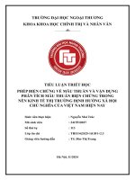 Tiểu luận phép biện chứng về mâu thuẫn và vận dụng phân tích mâu thuẫn biện chứng trong nền kinh tế thị trường Định hướng xã hội chủ nghĩa Ở việt nam