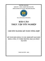 Báo cáo thực tập tốt nghiệp kế toán bán hàng và xác Định kết quả bán hàng công ty tnhh thương mại gia phát nguyễn