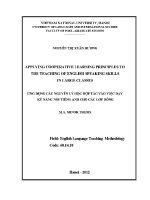 Luận văn Ứng dụng các nguyên lý học hợp tác vào việc dạy kỹ năng nói tiếng anh cho các lớp Đông