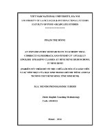 Luận văn an exploratory research on teachers’ oral corrective feedback and students’ uptake in english speaking classes at binh minh high school in ninh binh