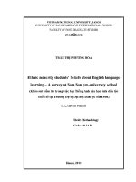 Luận văn ethnic minority students' beliefs about english language learning a survey at sam son pre university school