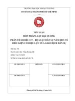 Tiểu luận phân tích Điều 117 blds 2015 hiệu lực giao dịch dân sự