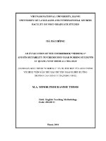 Luận văn an evaluation of the coursebook nursing 1 and its suitability to the second year nursing students at quang ninh medical college
