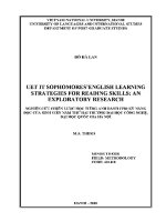 Luận văn uet it sophomores' english learning strategies for reading skills