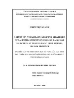 Luận văn a study on vocabulary learning strategies of talented students in english language selection at thanh liem c high school ha nam province