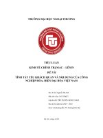 Tiểu luận tính tất yếu khách quan và nội dung của công nghiệp hóa, hiện Đại hóa việt nam