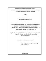 Luận văn a study on methods to translate medical terms in the textbook english in medicine for the third year students at hai phong medical university