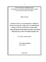 Luận văn substitution as a grammatical cohesive device in english narrative in comparision with its translation into vietnamese