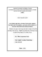 Luận văn teachers’ beliefs and practices regarding vocabulary teaching