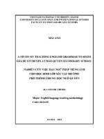 Luận văn a study on teaching english grammar to sixth grade students at ngo quyen secondary school