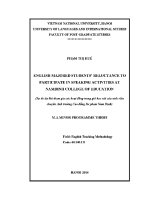 Luận văn english majored students’ reluctance to participate in speaking activities at namdinh college of education