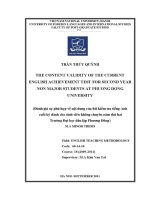 Luận văn the content validity of the current english achievement test for second year non major students at phuong dong university