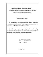 Luận văn an investigation on the difficulties in making business english oral presentation of the first year non major english students at faculty of accounting at dai nam university and some solutions