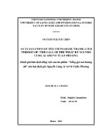 Luận văn an evaluation of the vietnamese translated version of the call of the wild by nguyen cung ai and vu tuan phuong