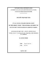 Luận văn evaluating english translation of the short story the general retires by nguyen huy thiep based on j house's model