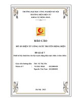 Báo cáo Đồ Án Điện tử công suất truyền Động Điện Đề tài  thiết kế bộ chỉnh lưu cho hệ truyền Động Điện một chiều có Đảo chiều