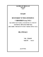 Luận văn 现代汉语副词 也 的语义和用法特点（与越南语副词 cũng 对比）