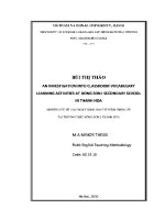 Luận văn an investigation into classroom vocabulary learning activities at dong son i secondary school in thanh hoa
