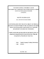 Luận văn an investigation into the applicability of critical strategy in group work to the teaching of speaking skills for the second year students at english department of hong duc university