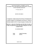 Luận văn a comparative analysis among several types of communicative activities to reduce pre intermediate level learners’ anxiety in speaking english at ha noi foreign language teaching center