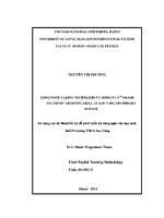 Luận văn using note taking techniques to improve 9th grade students’ listening skill at sao vang secondary school