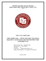 Tiểu luận quan Điểm của triết học marx –lenin về con người và vấn Đề xây dựng nguồn lực con người trong sự nghiệp công nghiệp hóa, hiện Đại hóa Ở nước ta hiện nay