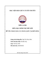 Tiểu luận môn Địa chính trị thế giới Đề tài tham vọng của trung quốc tại biển Đông