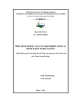 Luận văn high school students’ errors in using english articles as shown in their written exercises