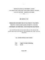 Luận văn problems experienced by teachers in teaching writing to english major students at hanoi university of industry and suggested solutions