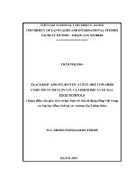 Luận văn teachers’ and students’ attitudes towards code switching in efl classrooms at rural high schools