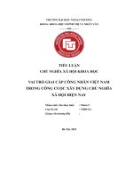 Vai trò giai cấp công nhân việt nam trong công cuộc xây dựng chủ nghĩa xã hội hiện nay
