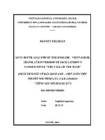 Luận văn an in depth analysis of the english vietnamese translation version of jack london's famous novel the call of the wild
