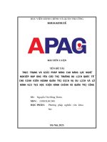 Thực trạng và giải pháp nâng cao năng lực nghề nghiệp Đáp Ứng yêu cầu thị trường du lịch quốc tế cho sinh viên ngành quản trị dịch vụ du lịch và lữ hành k23 tại học viện hành chính và quản trị công