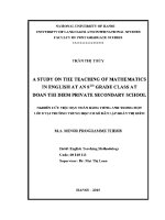 Luận văn a study on the teaching of mathematics in english at an 8th grade class at doan thi diem private secondary school