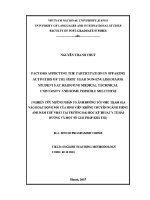 Luận văn factors affecting the participation in speaking activities of the first year non english major students at haiduong medical technical university and some possible solutions