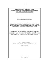 Luận văn dimotivating factors for the first year non english major students in learning to speak english at hai duong college
