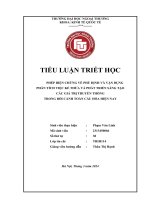 Tiểu luận phép biện chứng về phủ Định và vận dụng phân tích việc kế thừa và phát triển sáng tạo các giá trị tuyền thống trong bối cảnh toàn cầu hóa hiện nay