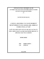 Luận văn a critical discourse analysis of president trump’s speech to the arab islamic american summit on may 21st 2017