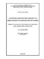 Luận văn an investigation into the linearity to simple sentence in english and vietnamese