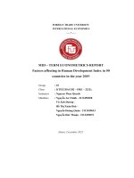Mid – term econometrics report factors affecting in human development index in 50 countries in the year 2019