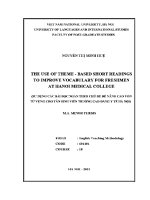 Luận văn sử dụng các bài Đọc ngắn theo chủ Đề nâng cao vốn từ vựng cho tân sinh viên trường cao Đẳng y tế hà nội